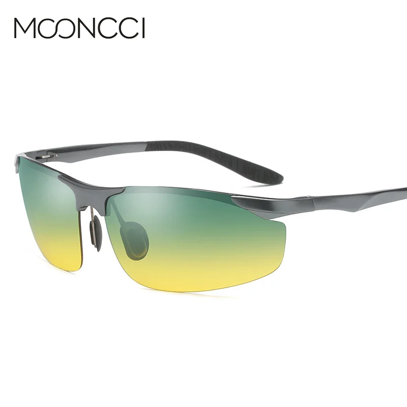 Фото Мужские солнцезащитные очки MOONCCI поляризационные с желтыми и зелеными линзами