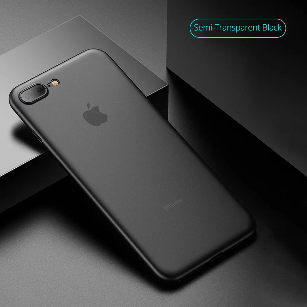 Черный Полупрозрачный матовый чехол для телефона iPhone 7 8X6 6S Plus 5 противоскользящий для iPhone XR XS MAX 11 Pro MAX Ультратонкий чехол - Цвет: Черный