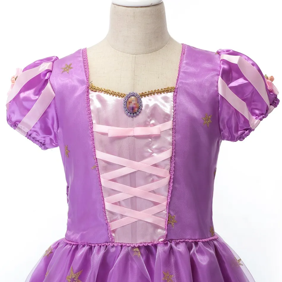 Girls Princess Rapunzel Dress up Costume Children Fairy Tales Cosplay Party Outfit Kids Halloween Birthday Fantasy Clothes | Детская