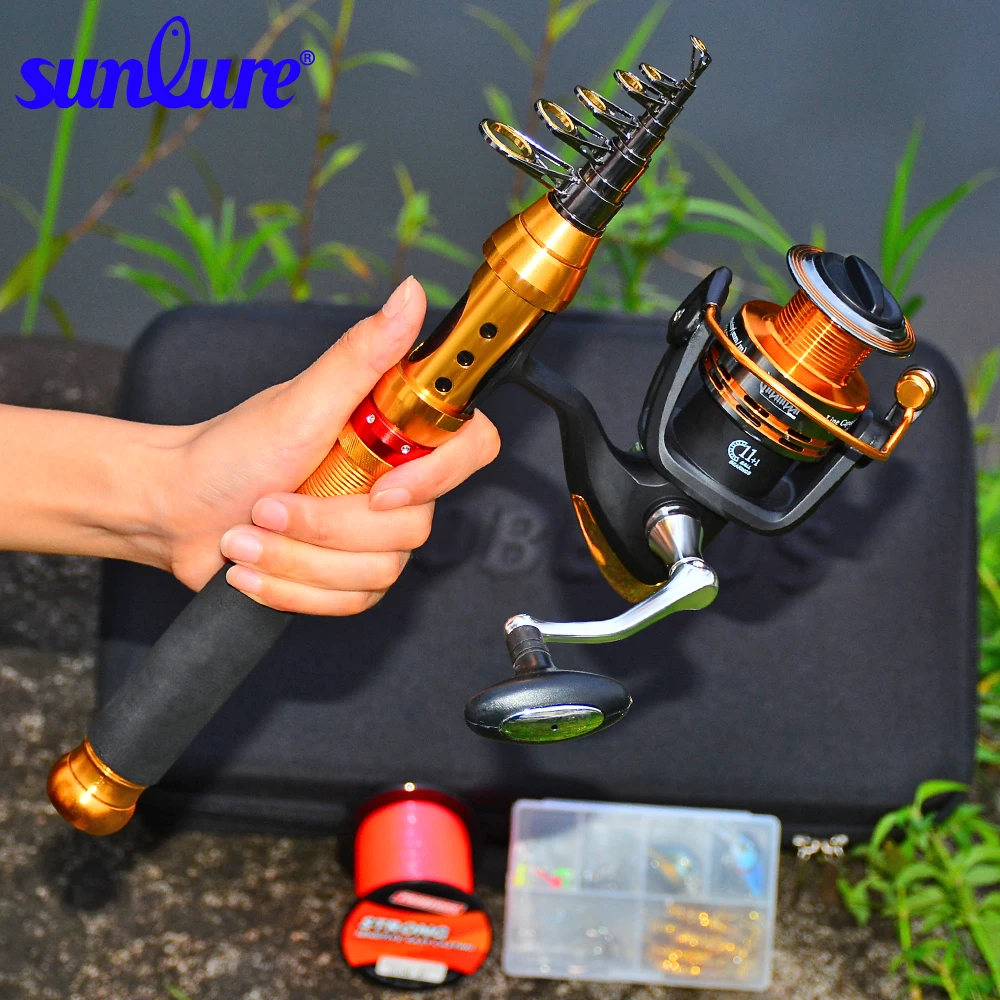 Sunlure 1PC 1.8M-2.7M High Carbon Telescopic Fishing Rod 9/11 SectionS Metal Handle Sea Fishing Rod Fishing Tackle With Bag