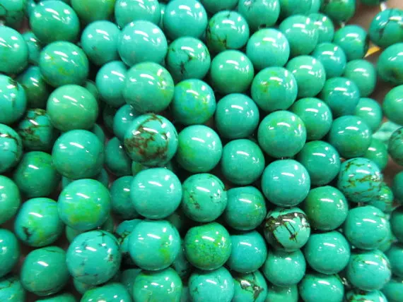 

High Quality 2strands 2-20mm Tibetant Turquoise stone Round Ball Green Yellow Black spacer Bead
