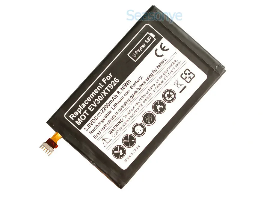 Seasonye 2200mAh MOT EV30 сменный литий полимерный аккумулятор для Motorola Verizon Droid RAZR HD XT926 XT925