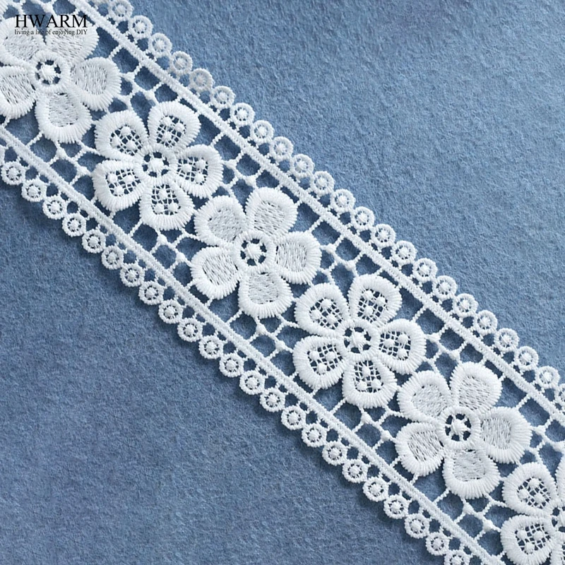 

5yard 6cm New Explosive Bilateral white african lace fabric ribbon DIY flower cloth LACE accessories wedding decoration for home
