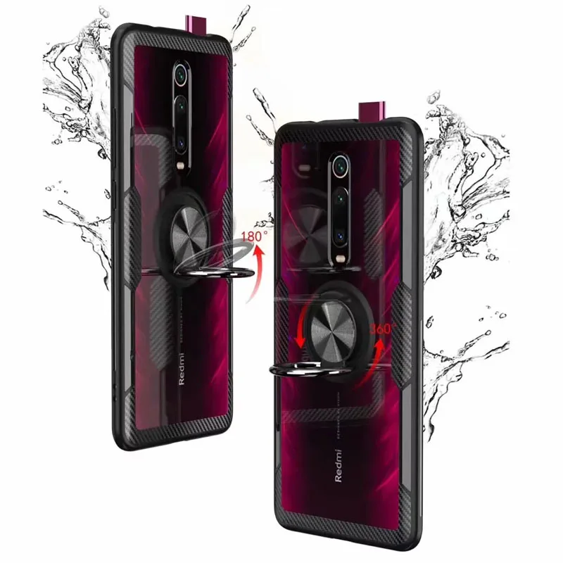 Роскошный прозрачный чехол для Xiaomi Mi 9 T из поликарбоната и углеродного волокна с