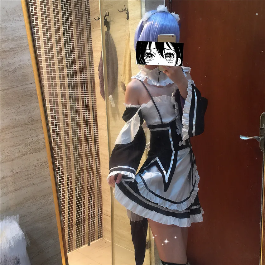 Костюм для косплея Re:zero жизнь в другом мире ОЗУ/Рем сестры кавайная горничная |