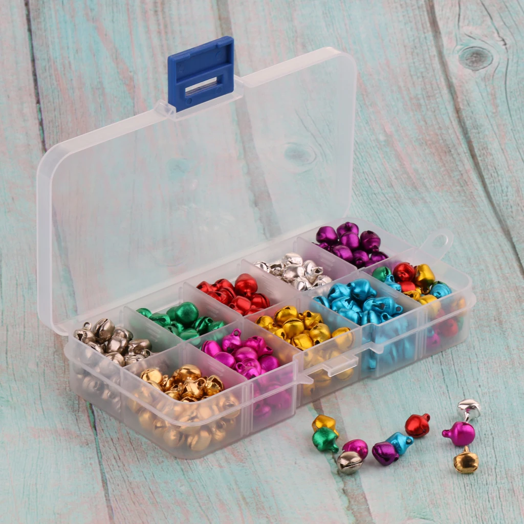 

300pcs 8mm Craft Bells, Jingle Bells for Christmas Festival Decorations Craft DIY Anklets Bracelet