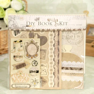 ENOGREETING винтажные diy Мини Скрапбукинг Бумага Фотоальбом комплекты материалов с 3D