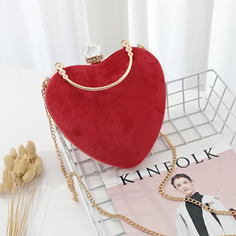 Красный Hearth шаблон вечерние сумочки женские день клатч шикарные роскошные бриллианты Сумка розовая сумка Свадебные сумки мешки для вечеринок Новинка - Цвет: Красный