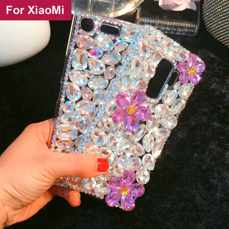 Большой чехол со стразами и цветочным рисунком для Xiaomi Mi 10 5G 9 9T 8 SE Mi9 A3 CC9 6X A2 Lite Note