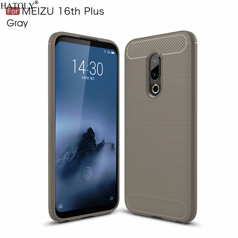 HATOLY For Capas Meizu 16th Plus Case 16 Anti-knock Soft TPU Brushed Rugger Silicone Phone Cases | Мобильные телефоны и