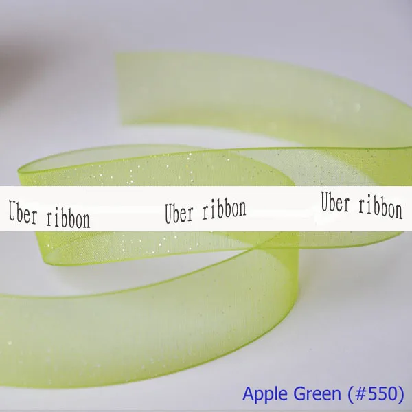 [IuBuFiGo] 1 1/2 &quot(38 мм) Серебряная Блестящая лента из органзы с принтом головные уборы