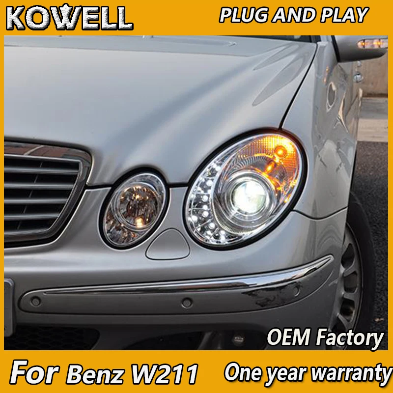 Автостайлинг KOWELL для Benz W211 фары 2002 2003 2004 2005 2006 2009 E200 E240 E280 светодиодный ные H7