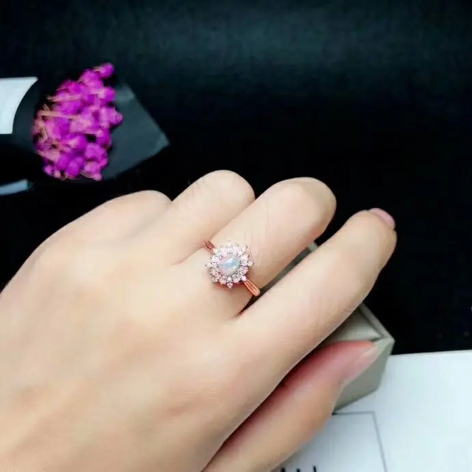 Shilovem стерлингового серебра 925 натуральный опал кольца fine Jewelry женские модные свадебные открыть новые подарок yhj040502ago