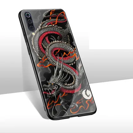 Чехол для xiaomi mi 9, жесткий противоударный чехол для xiaomi mi 9 mi 9 mi 8 mi 8 se explorer Lite mi x 2s mi x 3 mi x3, задняя крышка из закаленного стекла - Цвет: Hong Long