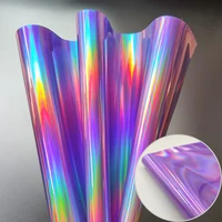 3d laser iridescent rainbow mirrored faux pu leather fabric craft cloth bow earring diy craft material a5 2015cm sheets