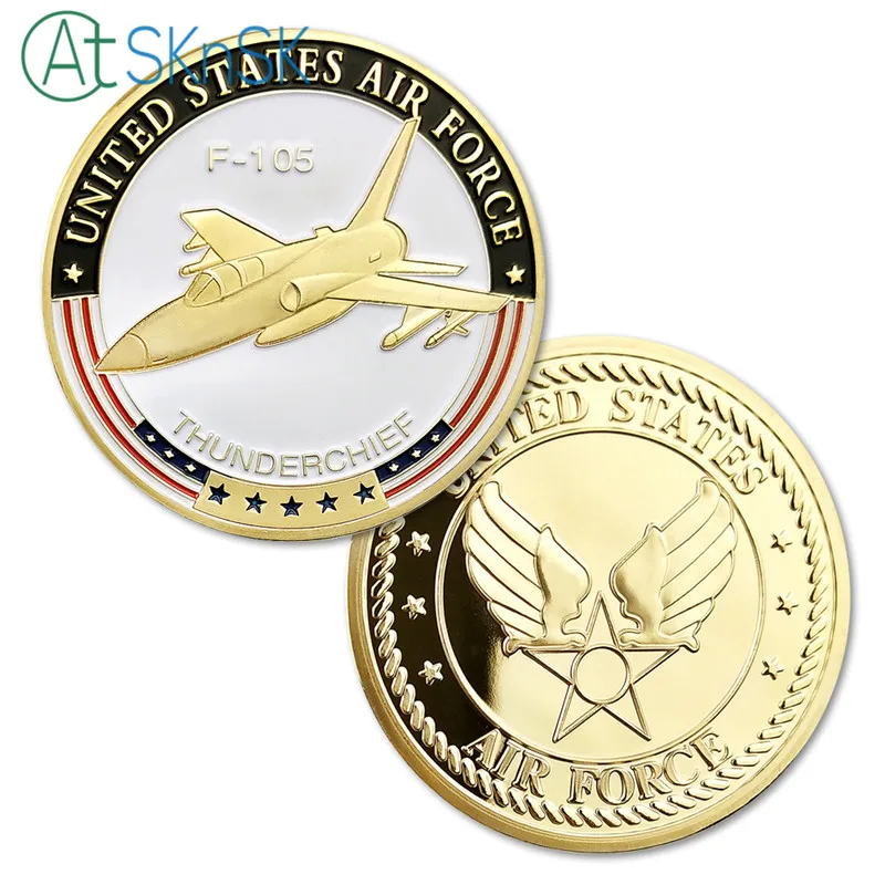 1 10 шт США ВВС вызов монета USAF F 105 военный Ветеран подарок|Безвалютные монеты| |