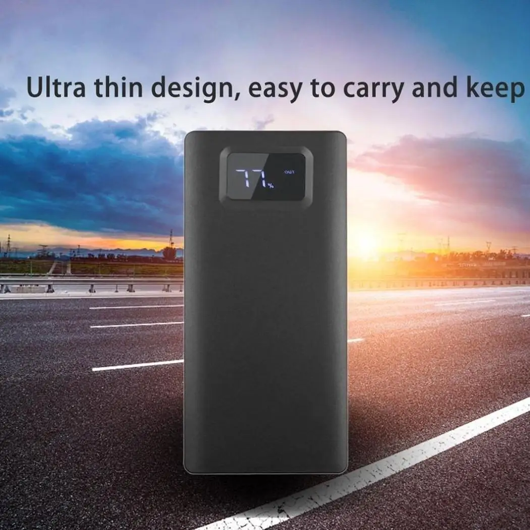 Ультра тонкий портативный внешний аккумулятор 20000 мАч двойной USB светодиодный с