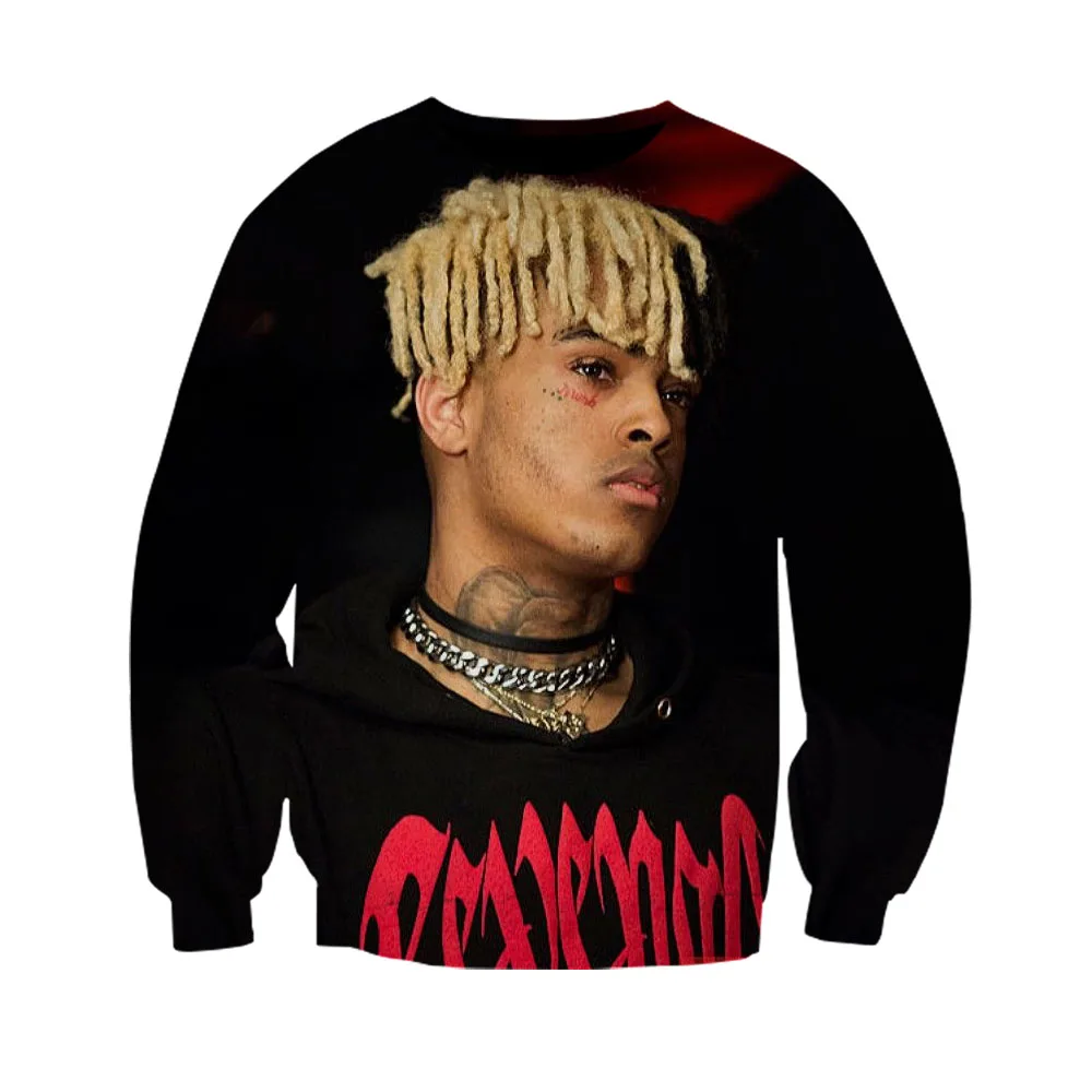 Толстовки подростков Толстовка для мужчин певица XXXTentacion 3D печатных Уличная
