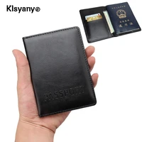 russia france pu leather passport cover with credit card holder protector cover case porte carte bancaire etui carte bancaire