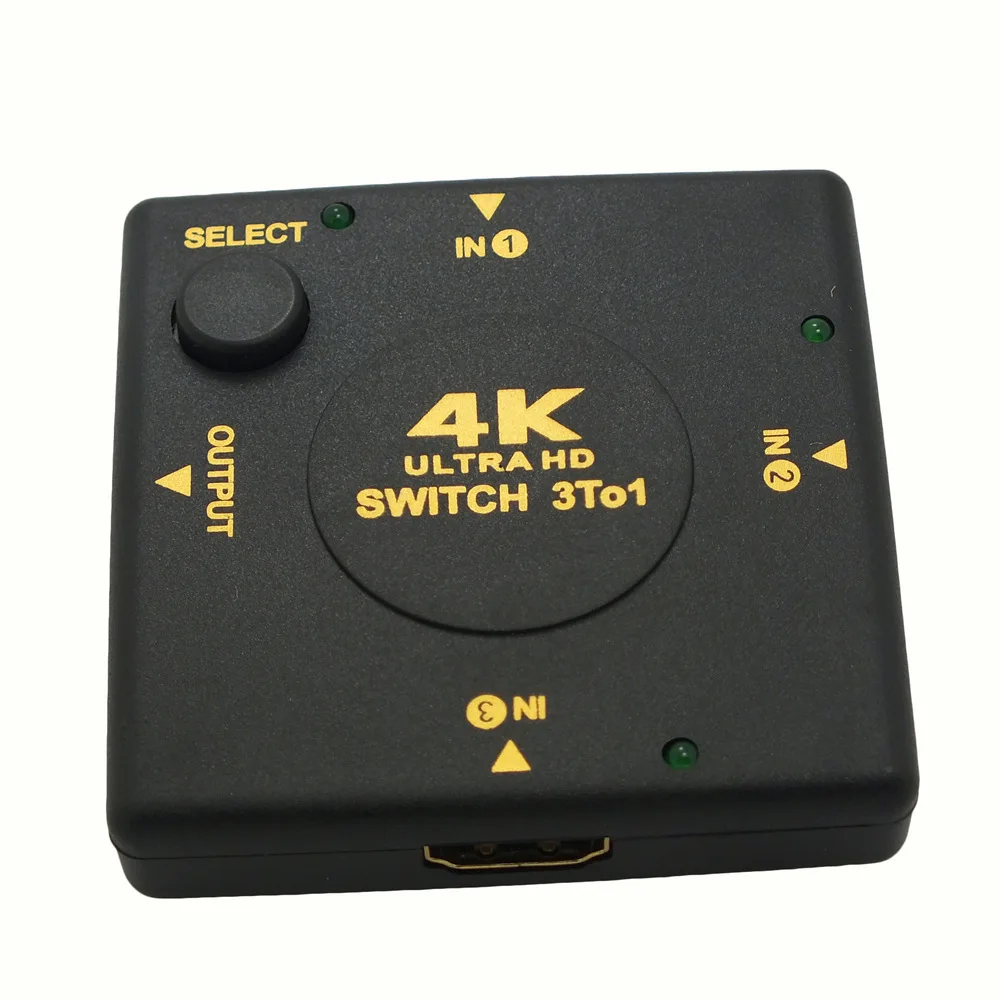 Мини 4K * 2K HDMI-совместимый 3 входа 1 выход переключатель сплиттер адаптер для HDTV 1080P видео