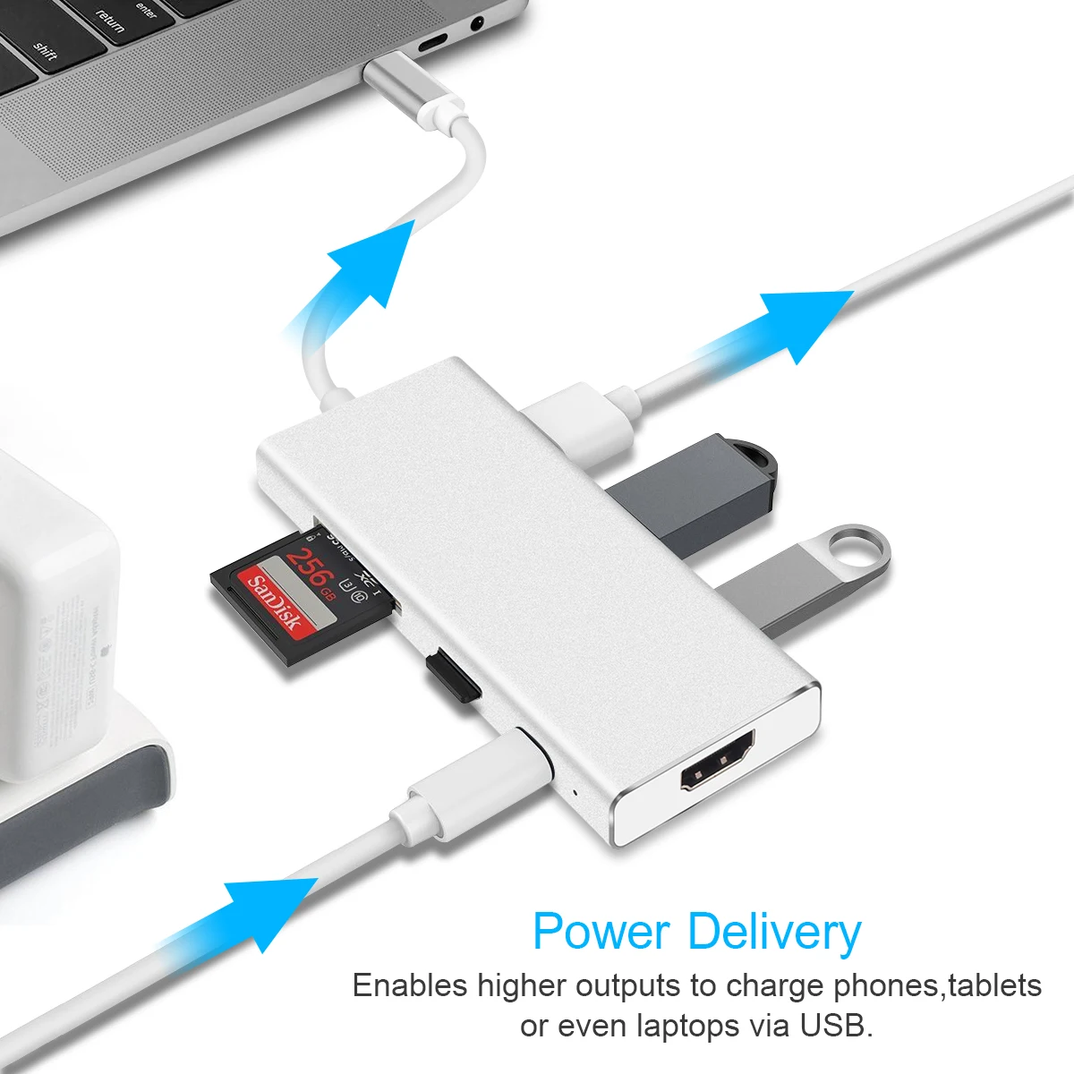 USB концентратор на HDMI 4K адаптер для Macbook Pro C 3 0 порты SD/TF устройство чтения карт