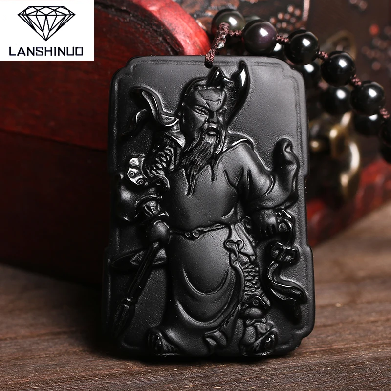 Подлинная Подвеска из черного обсидиана натурального матового стекла оптовая