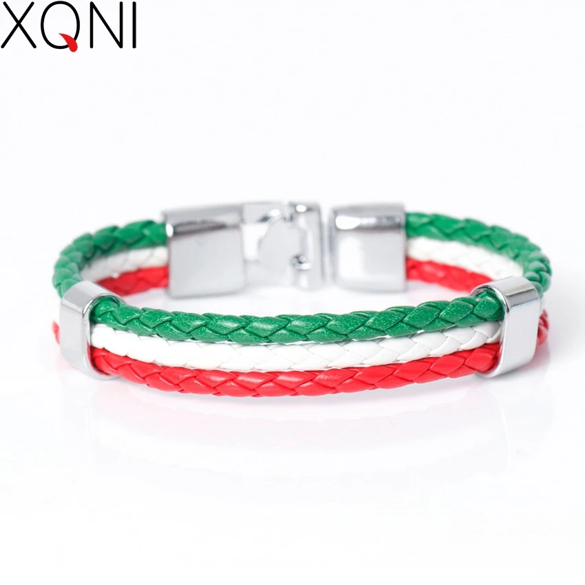 Новинка 2017 модные кожаные браслеты для мужчин и женщин с итальянским флагом