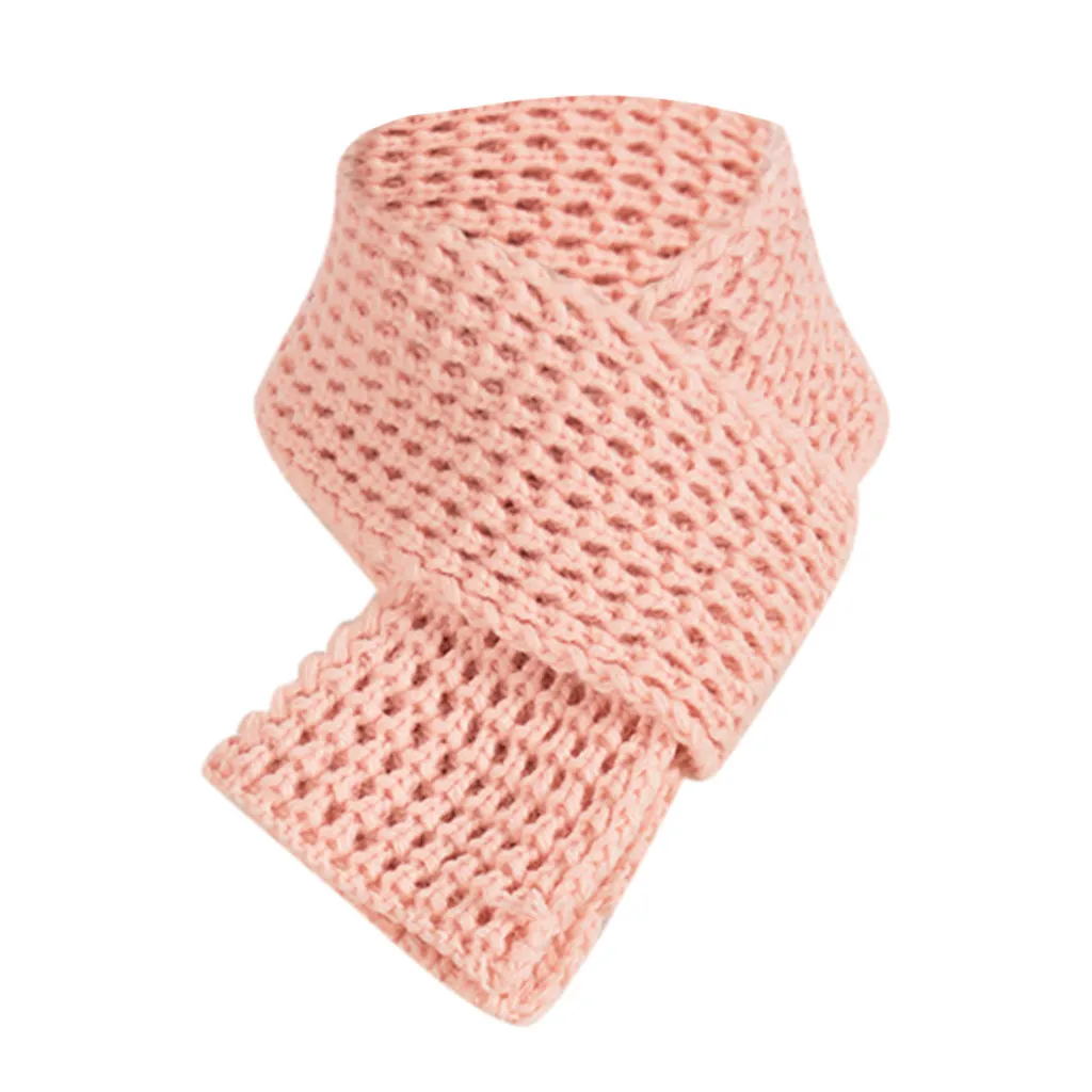 Pink Модная красивая осенне-зимняя однотонная шаль, теплый Одноцветный вязаный крючком шарф, вязаные шарфы, 1 шт. для женщин, женские банданы#3,1 - Цвет: Pink
