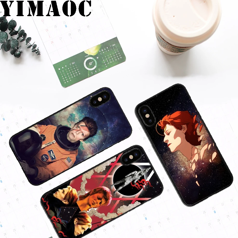 YIMAOC David Bowie Soft Silicone Case for iPhone 11 Pro Xr Xs Max X or 10 8 7 6 6S Plus 5 5S SE |