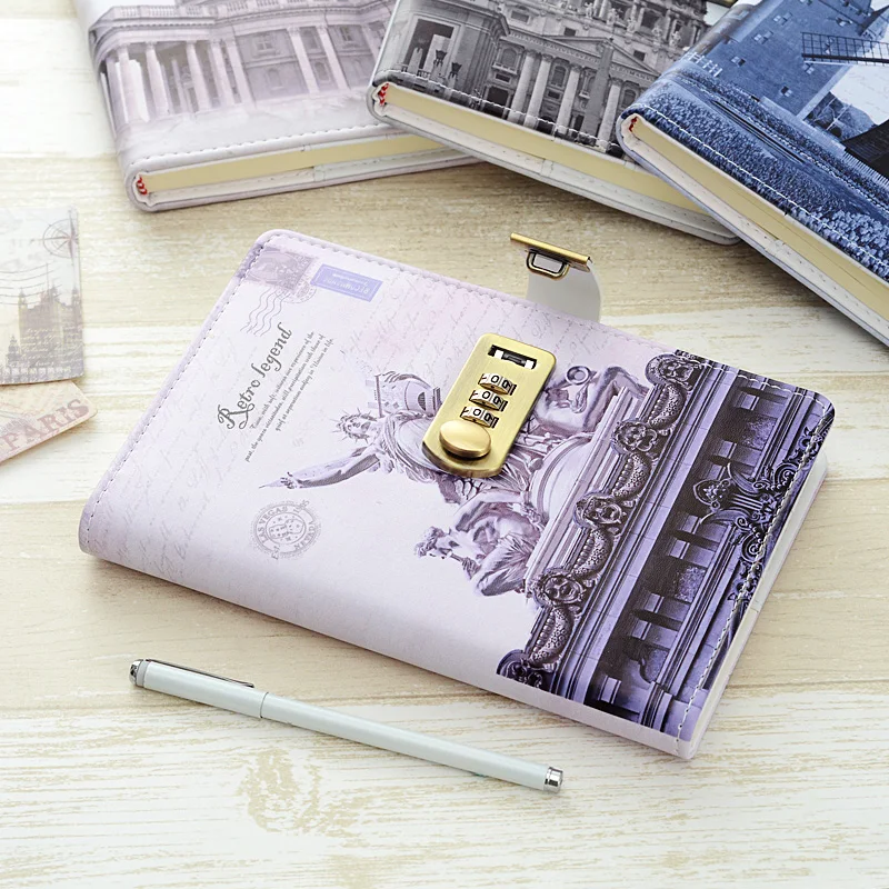 Новый персональный дневник записная книжка с кодом замка деловой A5 толстый