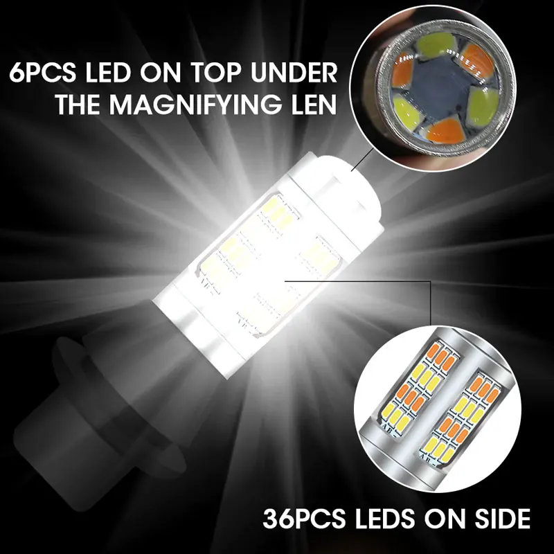 Hlxg 2 шт. T20 Led 7440 двухцветные задние фары автомобильная лампа освещение стоп