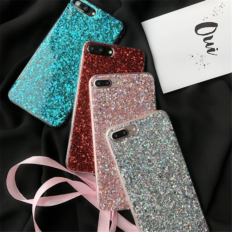 For iPhone X 10 Simple Ultrathin Shine Bling Scale Case 5 5S SE 6 6s Plus 7 8 Back Soft Tpu Silicon | Мобильные телефоны и
