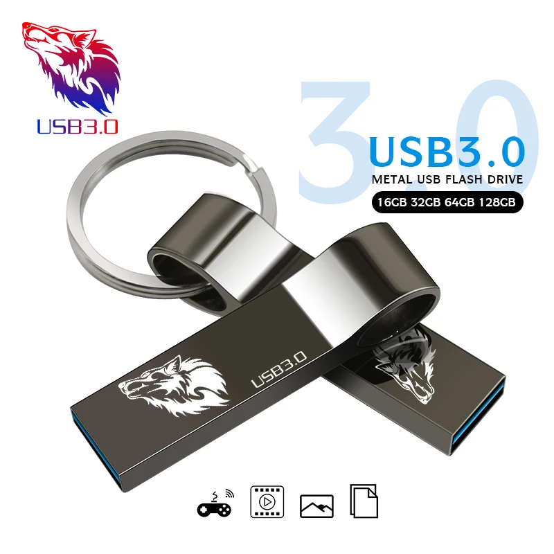 Бесплатная доставка usb 3 0 флеш накопитель 128 Гб 64 металлический USB брелок для