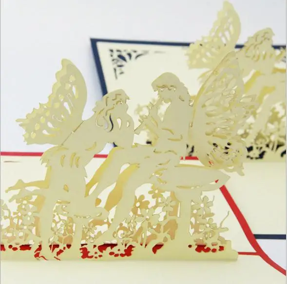 Бабочка ангел Открытка 3d стереоскопический Корея творческий diy ручной резьбой