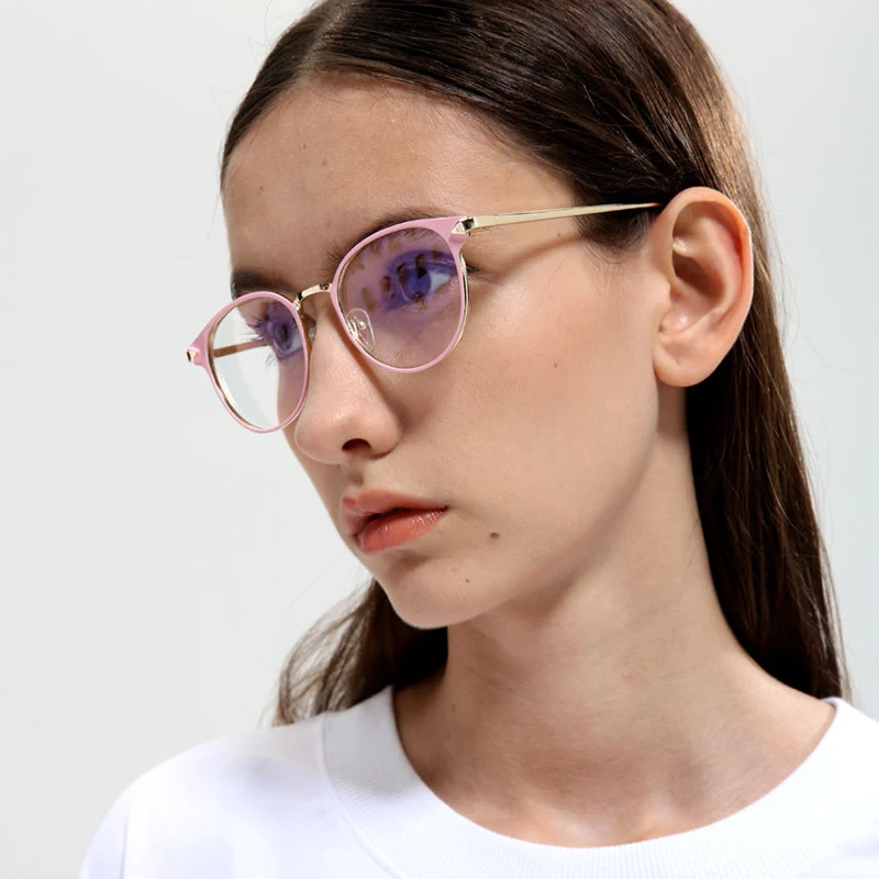 Women woman new full frame sunglasses flat mirror fashion rice nails metal personality round retro glasses | Аксессуары для одежды