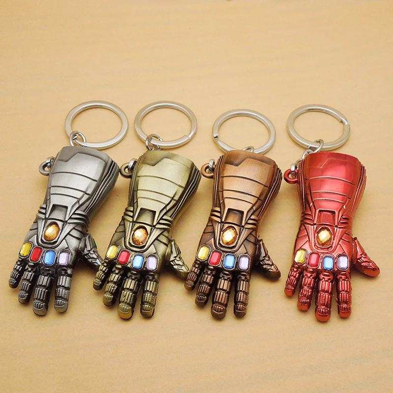 Железный человек перчатка брелок Marve l Avengers Endgame Thanos Infinite Power Gauntlet металлические