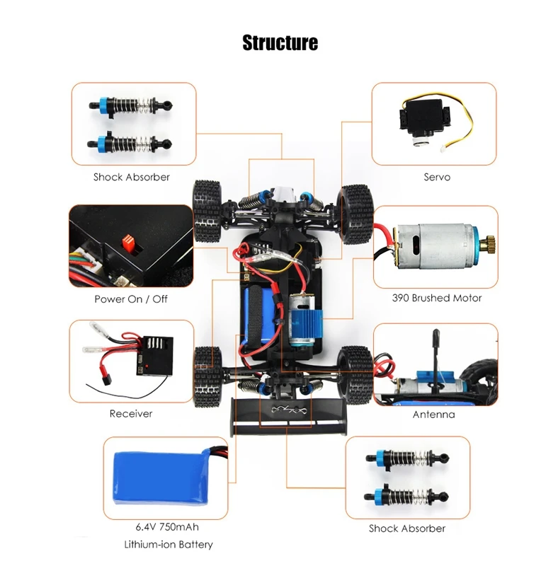 WLtoys A959 A 35 км/ч Rc автомобиль внедорожник высокоскоростной пульт дистанционного
