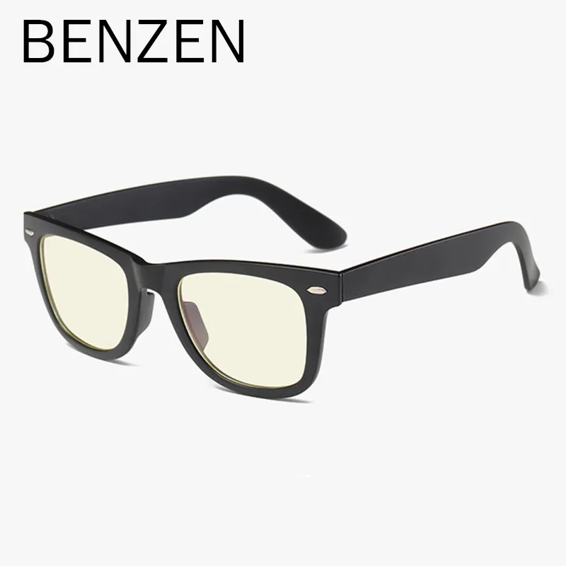 BENZEN анти-Синие лучи компьютерные очки Для мужчин Для женщин защитный чехол для мобильного телефона Винтаж очки для чтения для компьютера ТВ игровые компьютерные очки с Чехол 5120 - Цвет оправы: SCRUB BLACK