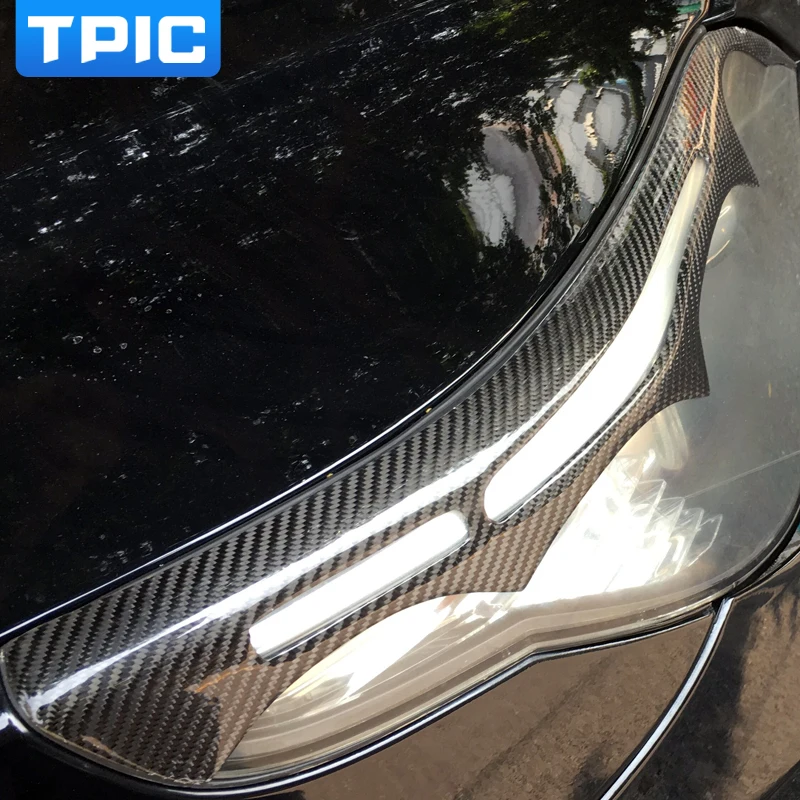 TPIC 3D автомобильный Стайлинг для BMW e60 5 серии углеродное волокно фара Брови Веки