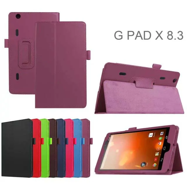 Тонкий чехол книжка с подставкой из искусственной кожи личи защитный для LG G pad Gpad