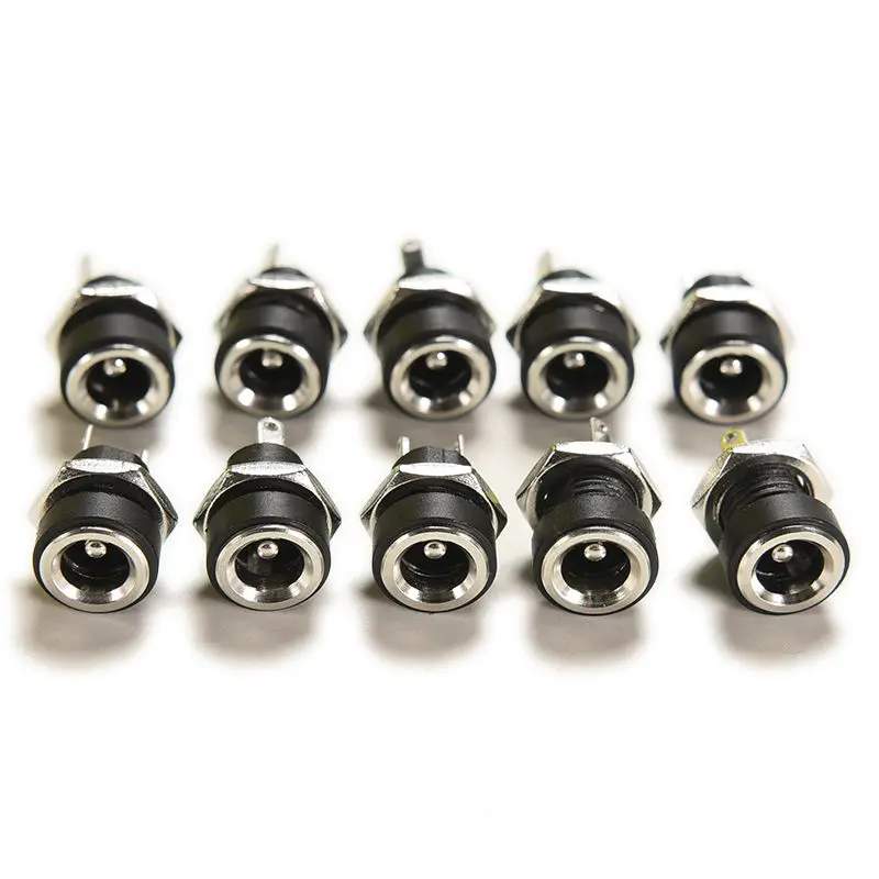 10PCS DC Power Connector Pin 2.1x5.5mm Female Plug Jack + Male Socket Adapter PCB Mount DIY 2.1X5.5 | Обустройство дома