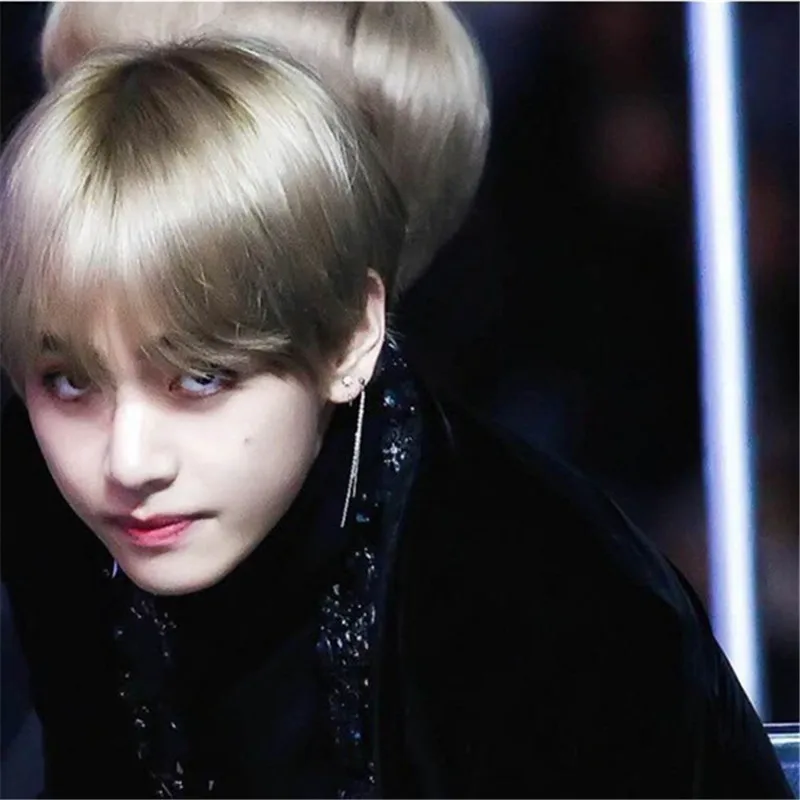 Простые корейские серьги KPOP DNA Длинные мужские Bangtan Boys V гвоздики для женщин и