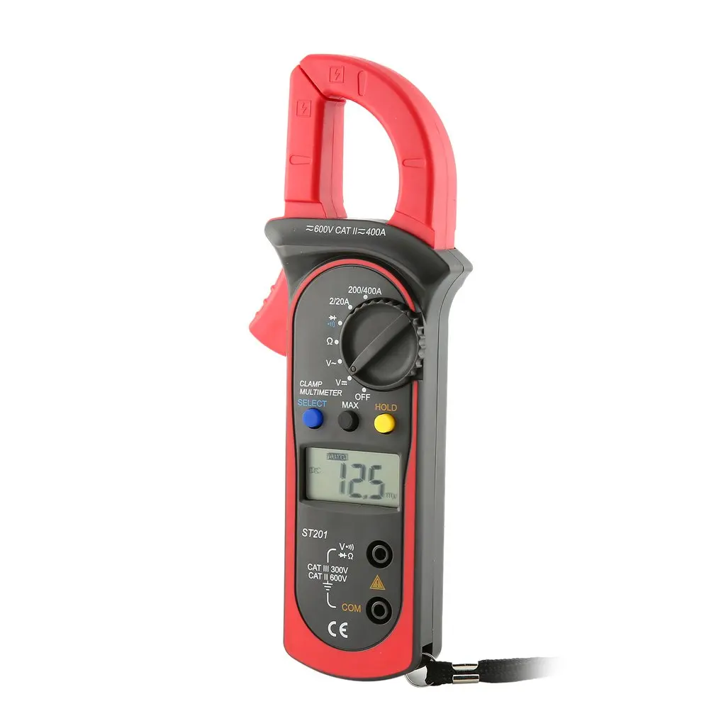 ST201 2000 Counts Digital Clamp Meter Ammeter AC/DC Voltage Tester Resistor Diode Continuity Test Data Hold | Инструменты