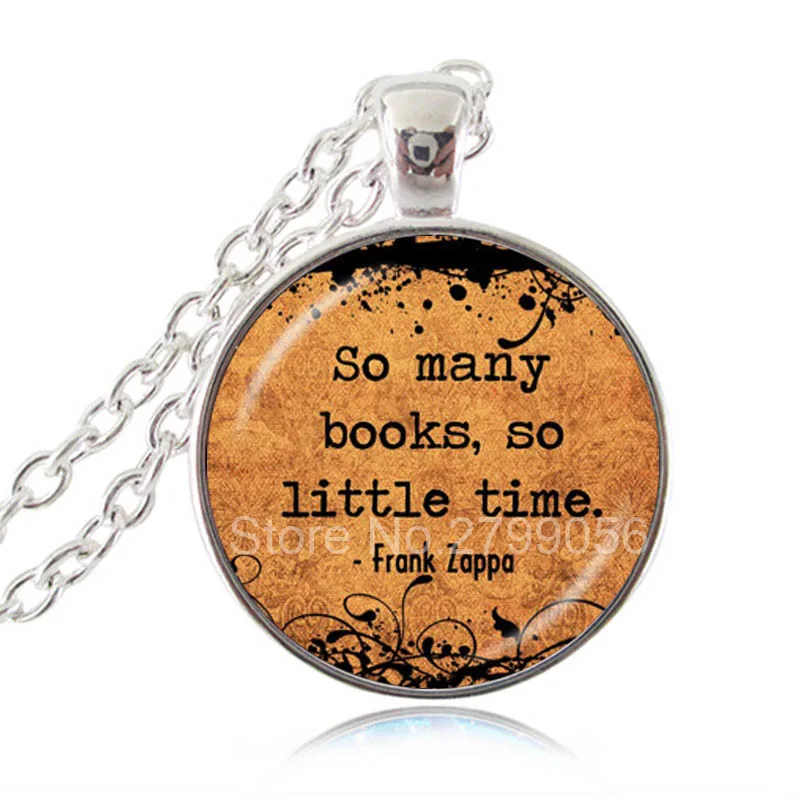 So Many Books Little Time Pendant Book Necklace Old Clock Steampunk Jewelry Quote Gifts for Bookworm Teacher Writer | Украшения и