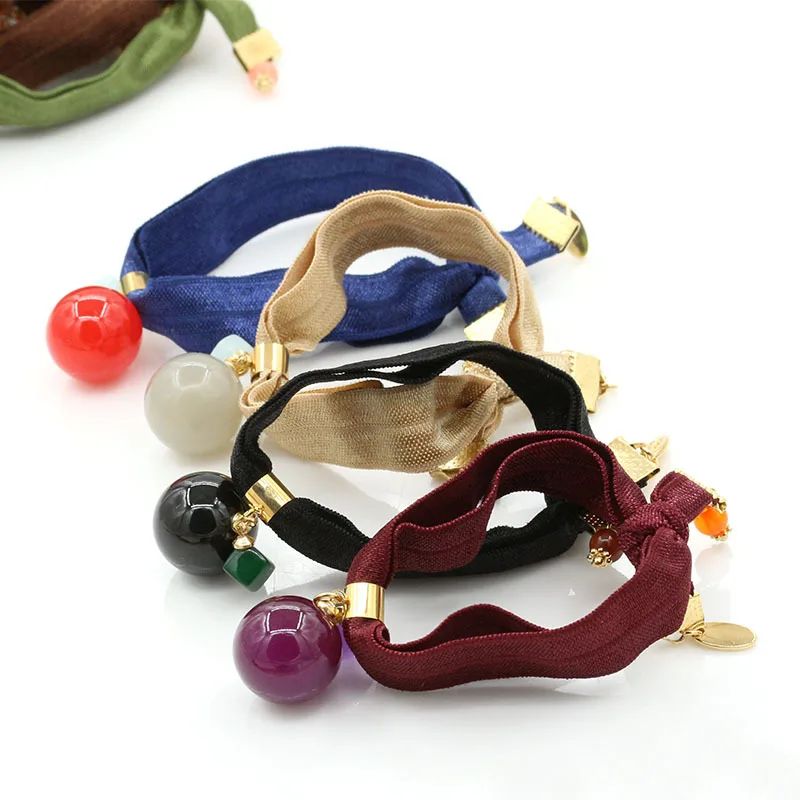 

Sleek Ball Pendant Multi-Colors Elastic Hair Bands Ties Fashion Headwear Hair Accessories for Women Ponytail Holder