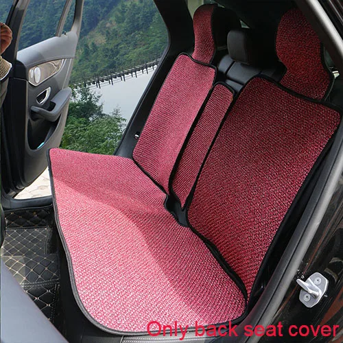 Rear seat Red 2 шт., искусственный льняной чехол для автокресла, осень и зима, Новинка/универсальные чехлы для автокресла, накидка, подходит для большинства автомобилей - Название цвета: Rear seat Red
