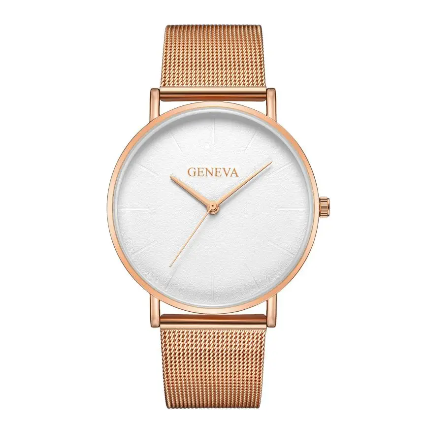 Reloj mujer новые повседневные женские часы из нержавеющей стали с сетчатым ремешком