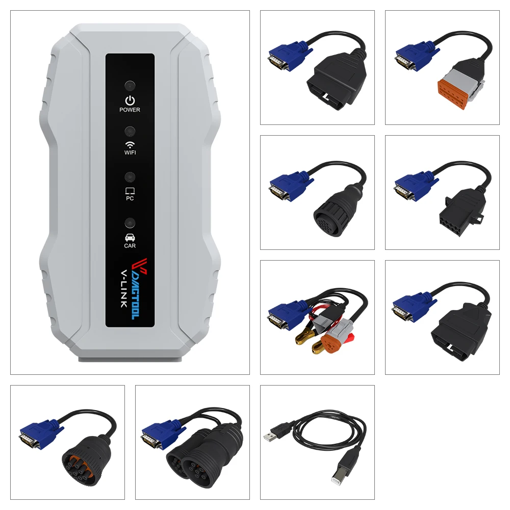VDIAGTOOL V-LINK все инсталляторы Wi-Fi сверхмощный грузовик диагностический инструмент лучше чем 125032 USB ссылка для CAT/Cummins/Volvo
