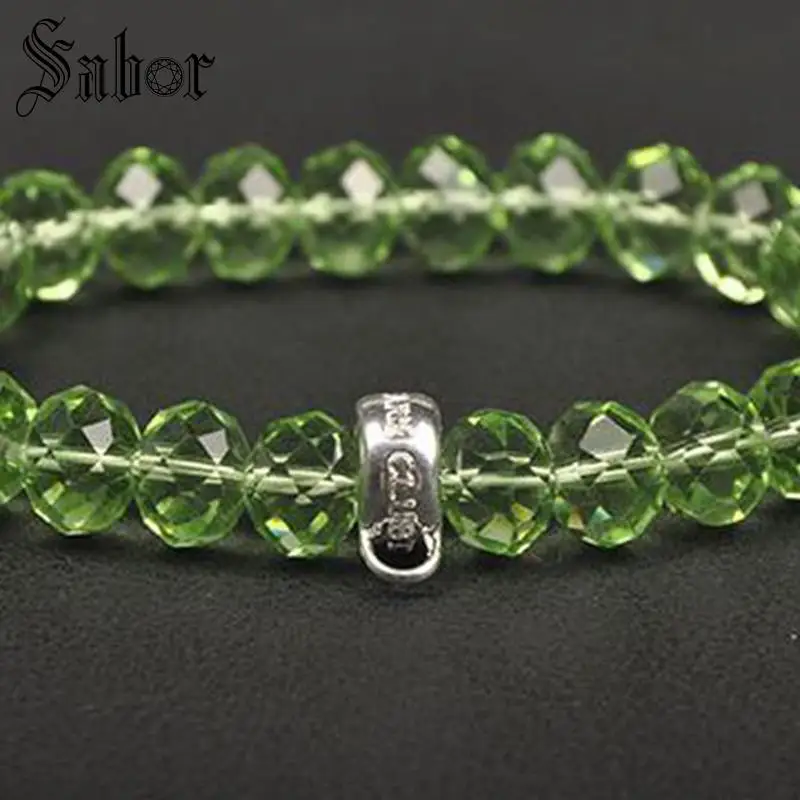 Fashion Colorful Color 10mm Crystal Beads Elastic Bracelets Bangles Jewelry For Women thomas Charms Bracelet silver color | Украшения и