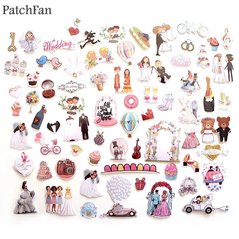 Patchfan 68 шт. Свадебная тема художественный принт домашний Декор настенный ноутбук телефон багаж ноутбук велосипед Скрапбукинг Стикеры для альбомов A1340